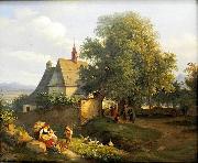 Adrian Ludwig Richter St. Anna's church in Krupka, painting